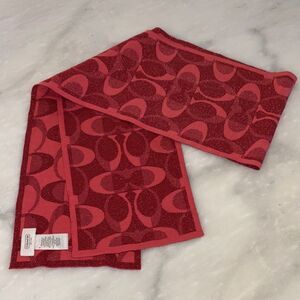 Coach Merino Wool Scarf Lurex Signature Logo Dream C Knit Scarf